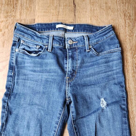 Levi Strauss Distressed 711 Mid-Wash Skinny Jeans | Women's W28 L30 - Picture 2 of 11